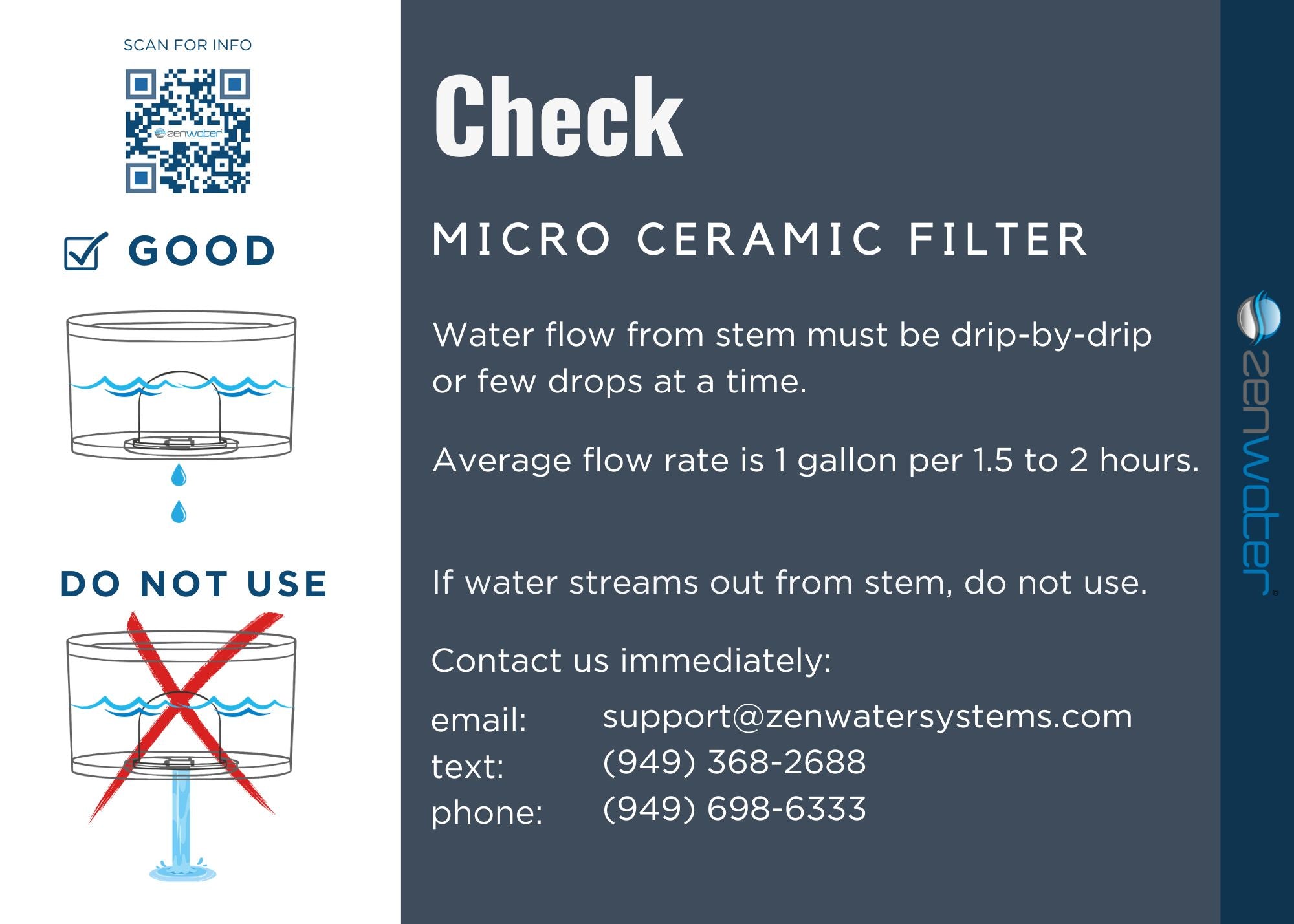 Zenwater - Pure Water Filter - Micro Ceramic Filter - Zen Water
